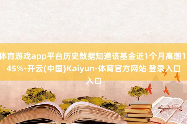 体育游戏app平台历史数据知道该基金近1个月高潮1.45%-开云(中国)Kaiyun·体育官方网站 登录入口