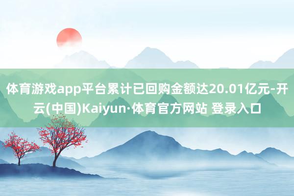 体育游戏app平台累计已回购金额达20.01亿元-开云(中国)Kaiyun·体育官方网站 登录入口