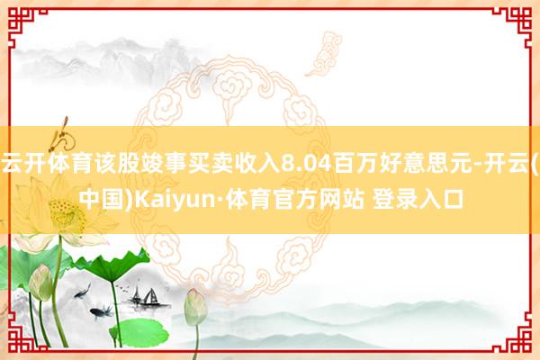 云开体育该股竣事买卖收入8.04百万好意思元-开云(中国)Kaiyun·体育官方网站 登录入口