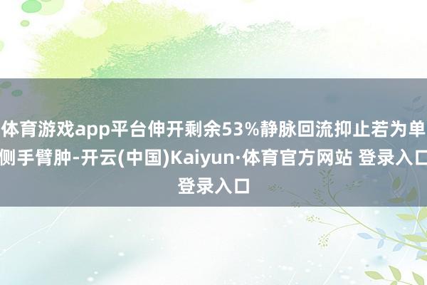 体育游戏app平台伸开剩余53%静脉回流抑止若为单侧手臂肿-开云(中国)Kaiyun·体育官方网站 登录入口
